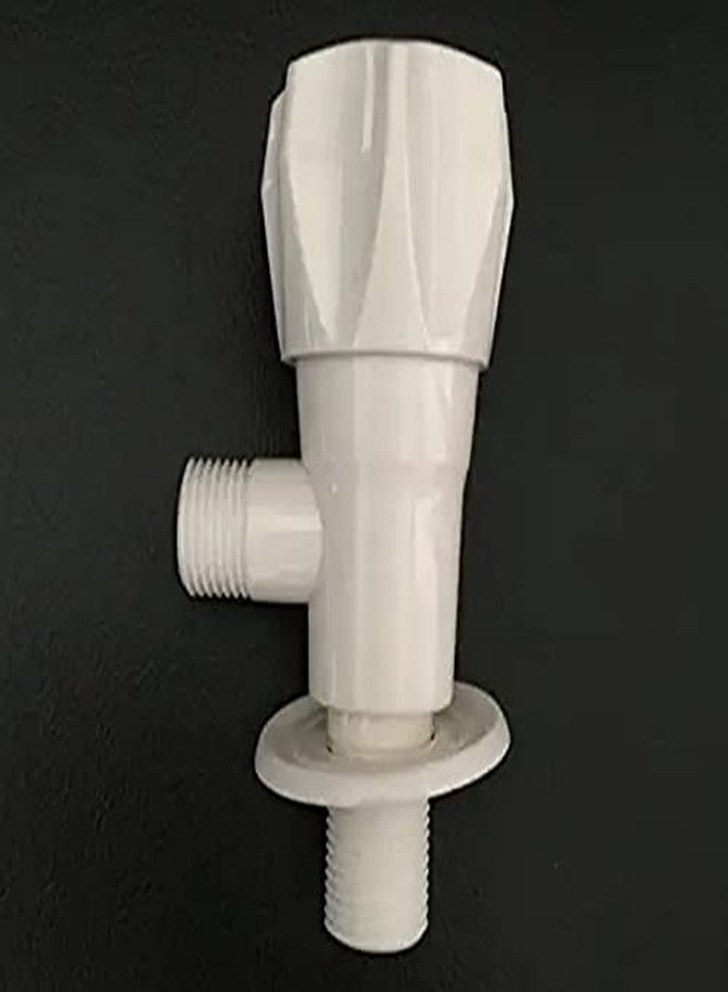 HPF PVC Plastic Angle Cock/Valve for,Bathroom, Wash Basins Angle Valve- (Size-1/2", 15 mm)(Colour-White) - Image 1